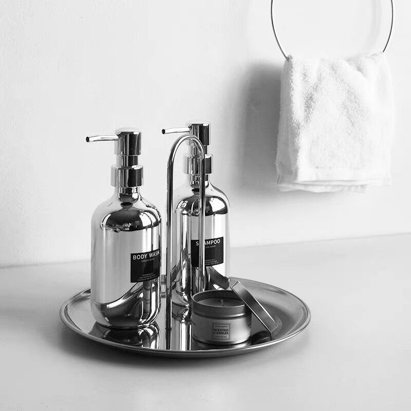 ステンレス アーチ 持ち手付き ラウンド トレイ シルバー | 70PARK