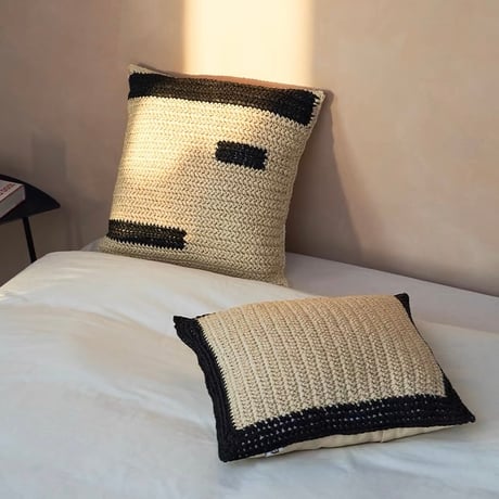 #ストロー素材 モノトーン クッションカバー 全2種 45×45