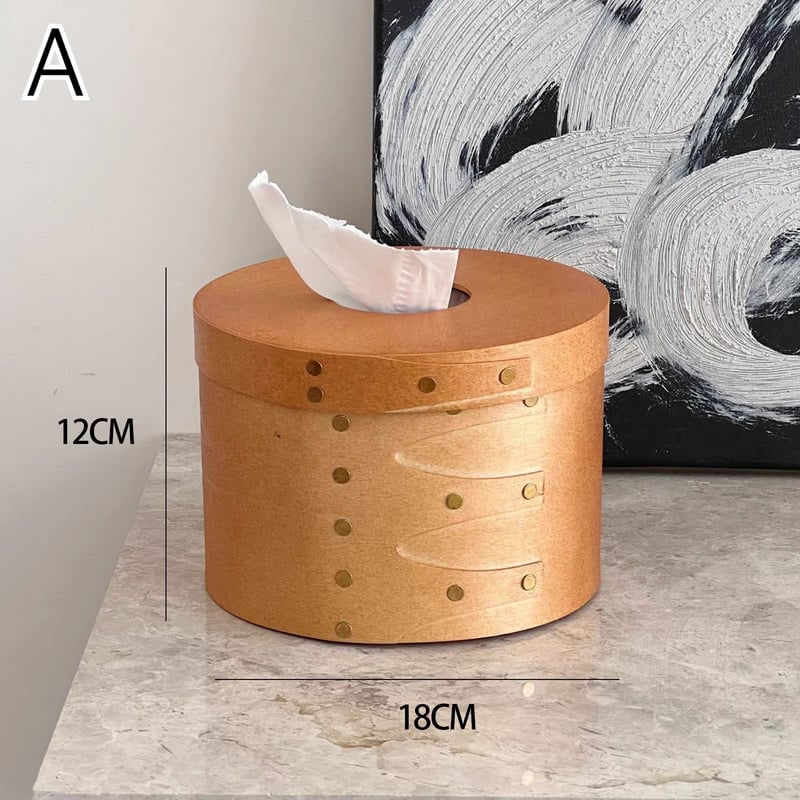 シェーカーボックス ナチュラル ラウンド ティッシュケース 全2色