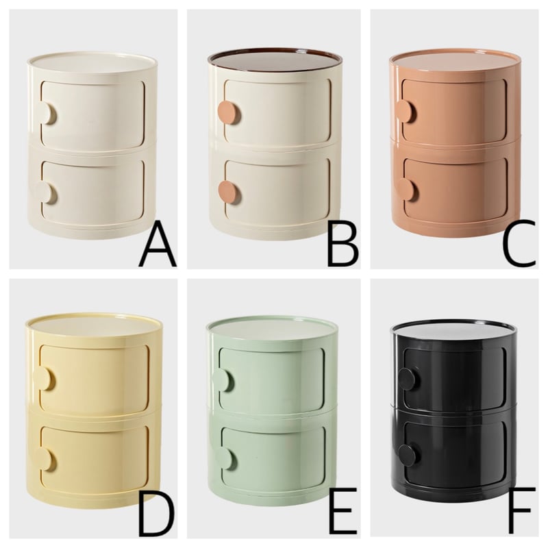 ラウンド 二段 収納 円柱 ラック サイドテーブル 全6色 | 70PARK