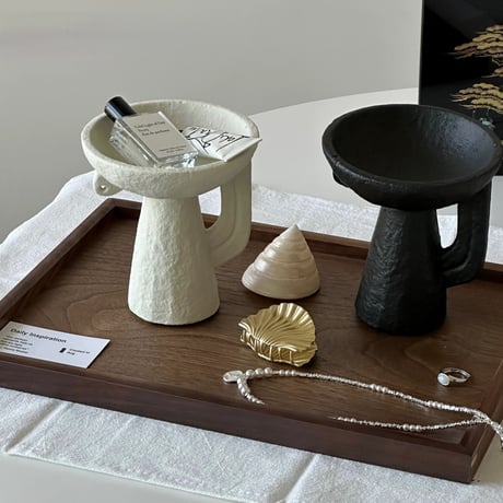 #セラミック カップ スタンド アクセサリー トレイ 全2色 アロマ 小物置き