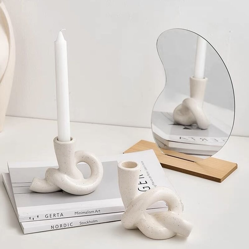 ノット デザイン セラミック キャンドルホルダー 全2種 | 70PARK