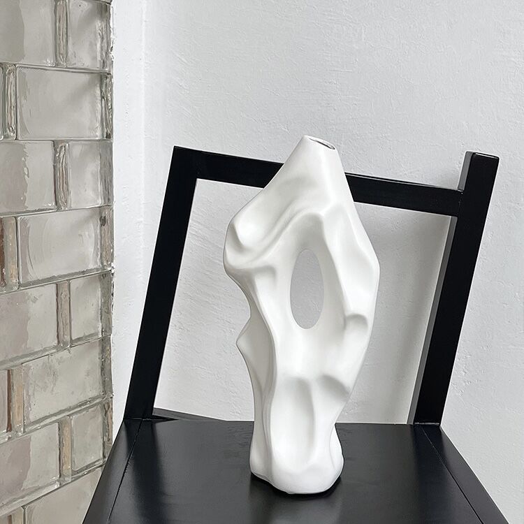 凸凹 ユニーク アート セラミック フラワーベース 花瓶 全2色 | 70PARK