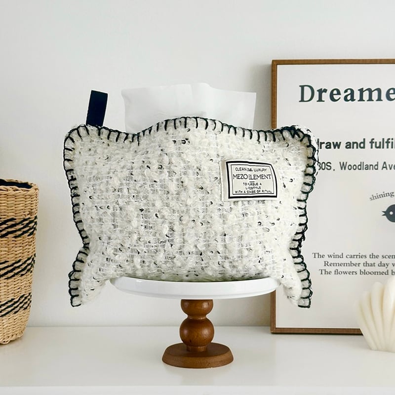 ツイード ステッチ ニット ティッシュケース カバー 吊り下げ | 70PARK