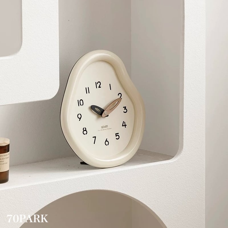 チャビー フレーム カーブ デザイン クロック 全3色 置き時計 | 70PARK