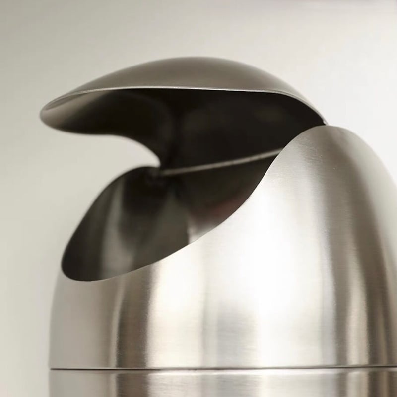 ステンレス たまご型 卓上 蓋付き ダストボックス | 70PARK