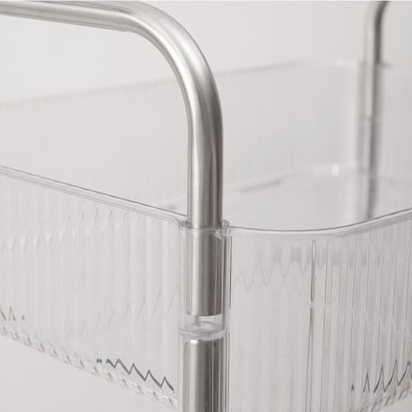 【即納】#バスケット付き アクリル ラック ワゴン 全2タイプ