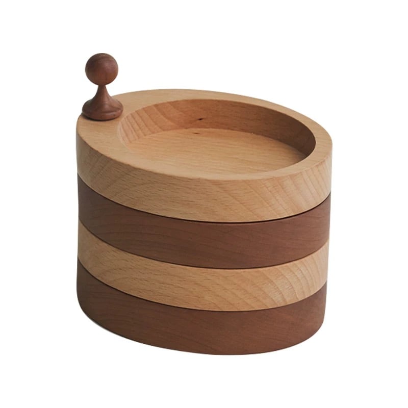 ナチュラル ウッド スライド式 4段 アクセサリー トレイ 小物