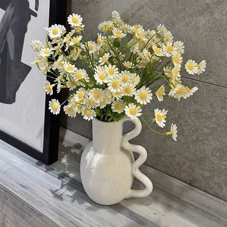 #ウエーブ 持ち手 フラワーベース 全2タイプ 花瓶