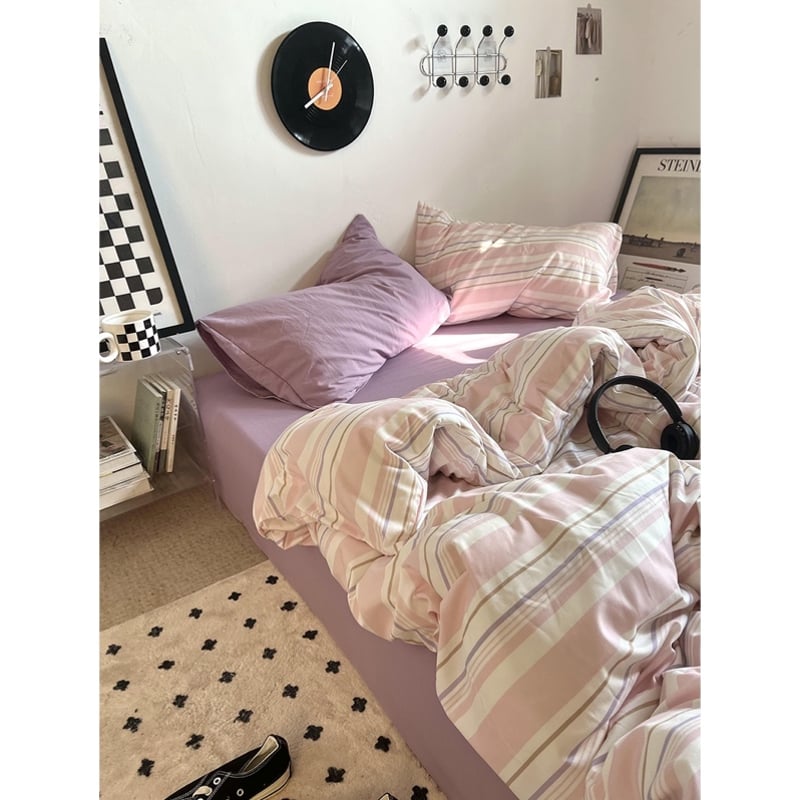 マルチストライプ コットン 布団カバーセット 全2色 2サイズ | 70PARK