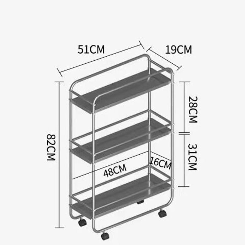 ステンレスワゴン　キャスター付き 幅19cm ステンレス スリム 収納 ラック ワゴン キャスター | 70PARK
