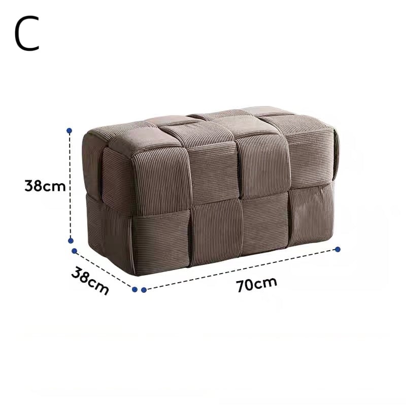 ベンチ型 編み込み スツール 全3色 オットマン 高さ38cm | 70PARK