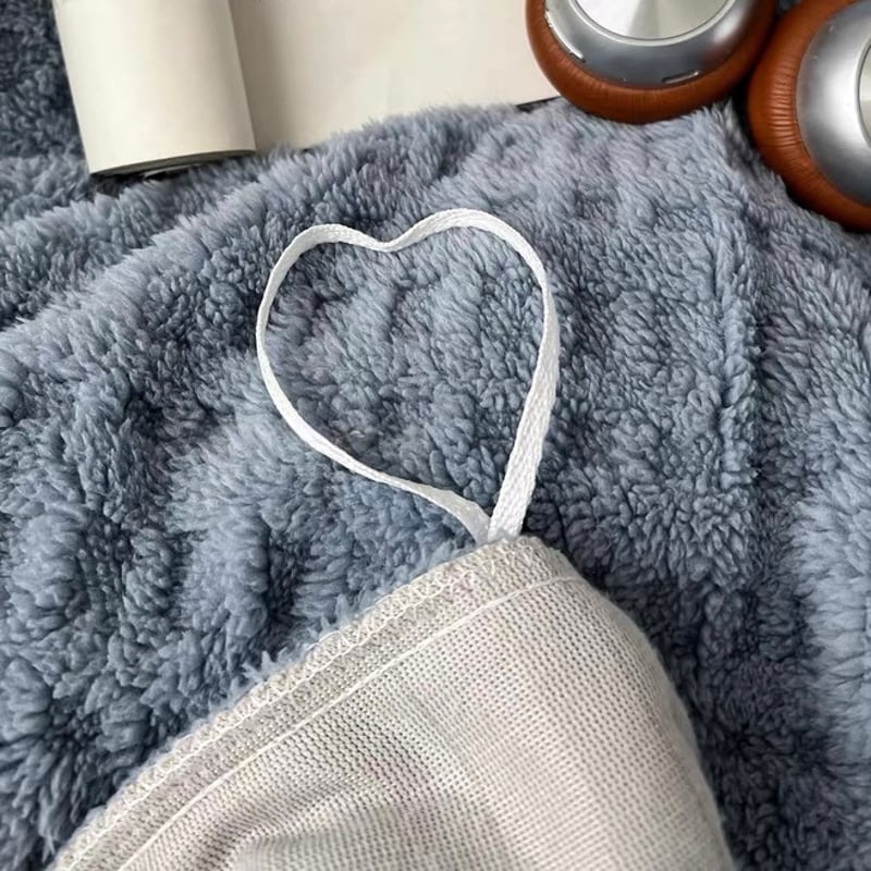 ブルー グレー 厚手 ミルク フリース 冬用 布団カバーセット 全2サイズ