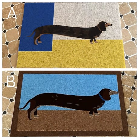 #ダックスフンド ミックス カラー 玄関 マット 全2色 50×75 泥落とし 犬