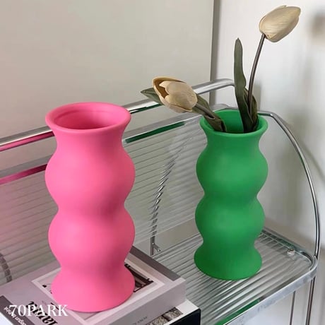 #うねうね マット カラー セラミック フラワーベース 全2色 花瓶