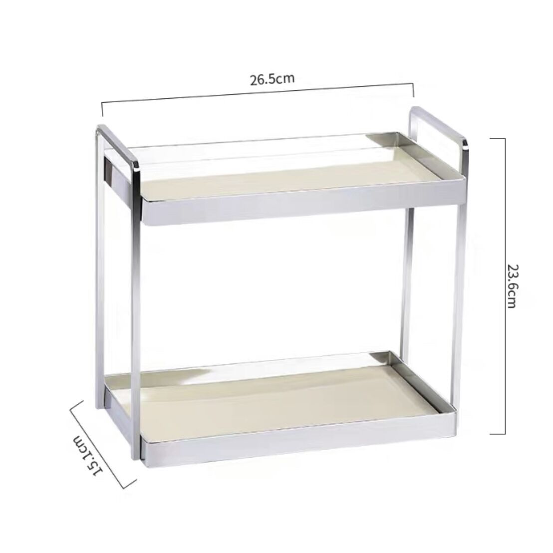 シルバー フレーム ディスプレイ 二段 収納 ラック 全2色 | 70PARK