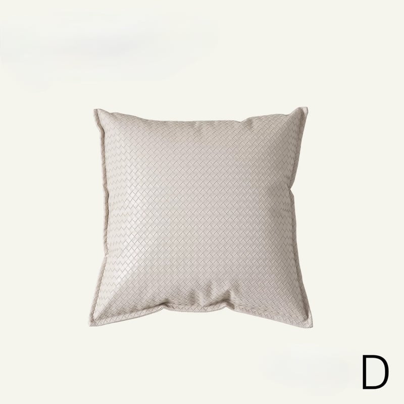リッチ フェイクレザー 編み込み クッションカバー 全6色 45×45