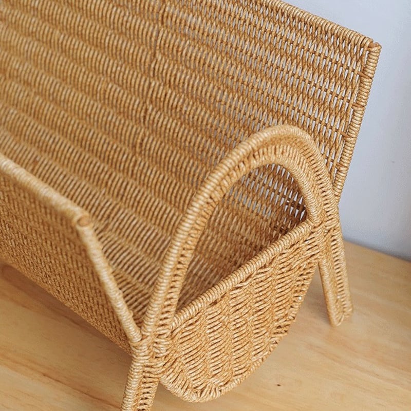 ラタン調 マガジンラック 収納 ブックスタンド バスケット | 70PARK