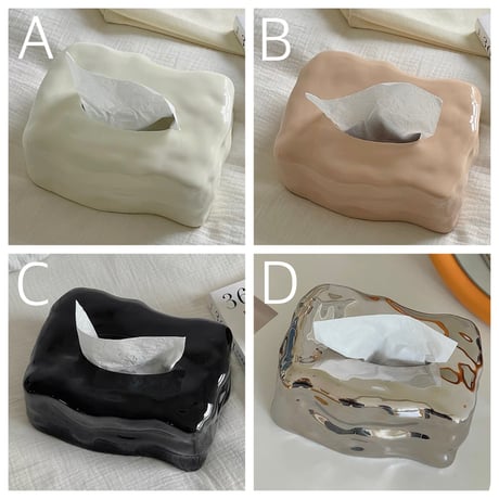 【即納】#ニュアンスデザイン セラミック ティッシュケース 全4色