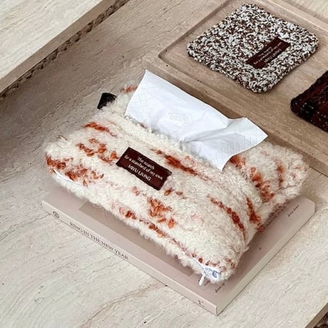 #ふわふわ ミックス ニット ティッシュケース 全2種 ティッシュカバー 吊り下げ