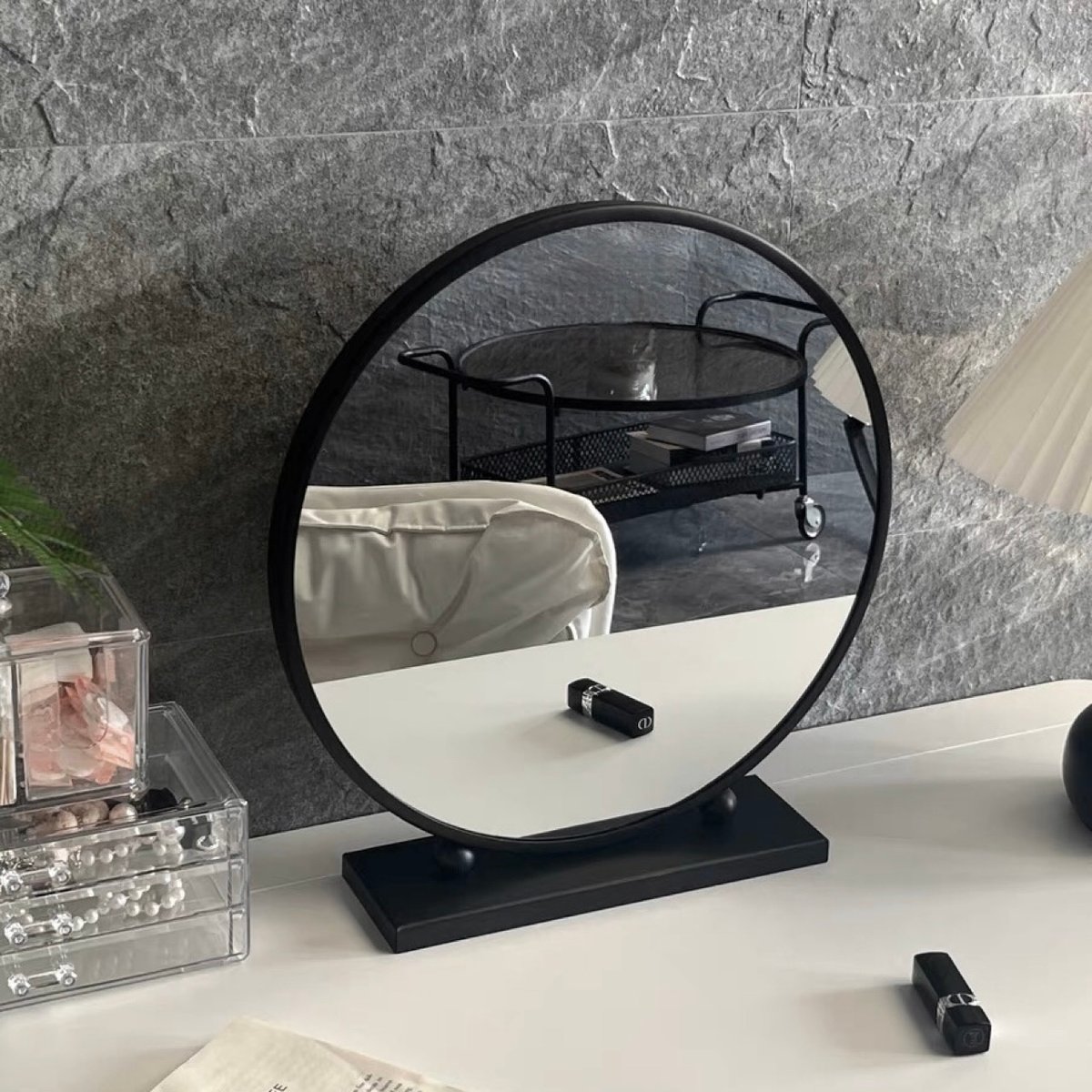 壁掛けミラー アイアン 鉄製 アンティーク 大 台形 四角 高級 鏡