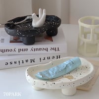 #インク スプラッシュ柄 ウエーブ アクセサリートレイ 全2色