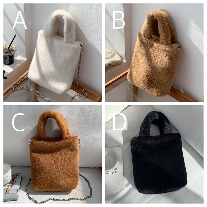 JIL SANDER ベージュファーハンドバッグ JIL SANDER（ジルサンダー） ハンドバッグ SPHERE POUCH SM J07WF0005