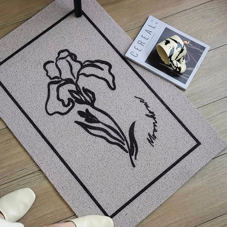 #フラワー アート 玄関 マット 60×90 泥落としマット