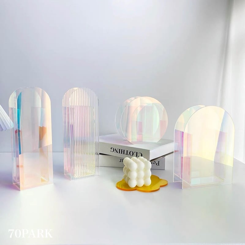 お花の入れ物　オーロラカラー オーロラカラー クリア フラワーベース 全4タイプ 花瓶 | 70PARK