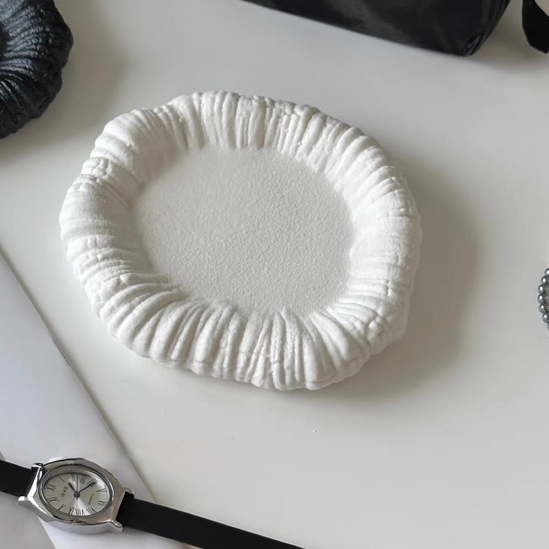 マットカラー ニュアンス ラウンド ミニ アクセサリー トレイ 全2色