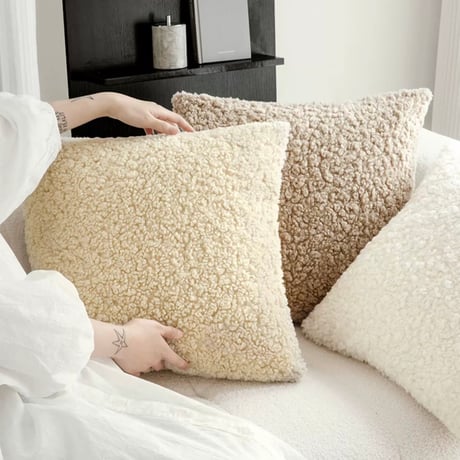 【即発】#ボア シンプル クッションカバー 全5色 45×45
