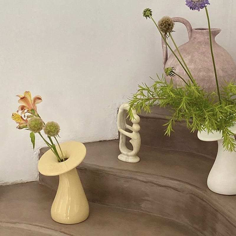 キノコ セラミック フラワーベース 花瓶 全2色 一輪挿し | 70PARK