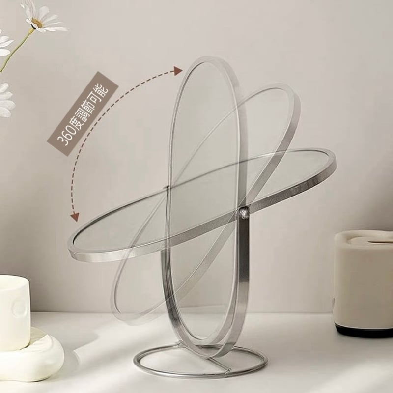 角度調整可能 オーバル型 卓上 ミラー 全3色 鏡 スタンド | 70PARK