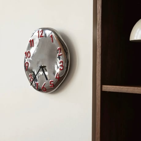 #シルバー セラミック 立体 文字盤 ラウンド クロック 全2色 壁掛け時計