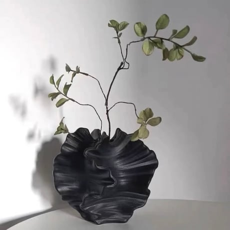#不規則 ウエーブ セラミック フラワーベース 全2色 花瓶 オブジェ