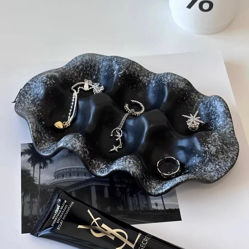 ⭐️ジュエリートレイ リングディッシュ セラミック 小物入れ 黒 Amazon.co.jp: セラミックジュエリートレイ 小物入れ ディッシュ