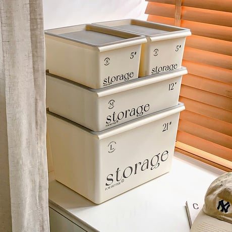 #4点セット 蓋付き スタッキング 収納 ボックス 衣装ケース