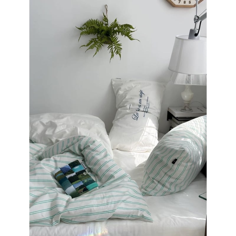 掛け布団カバー・ピローカバーセット クイーンサイズ グリーン Amazon｜QZDUCN 掛け布団カバークイーン寝具セット3D グリーン