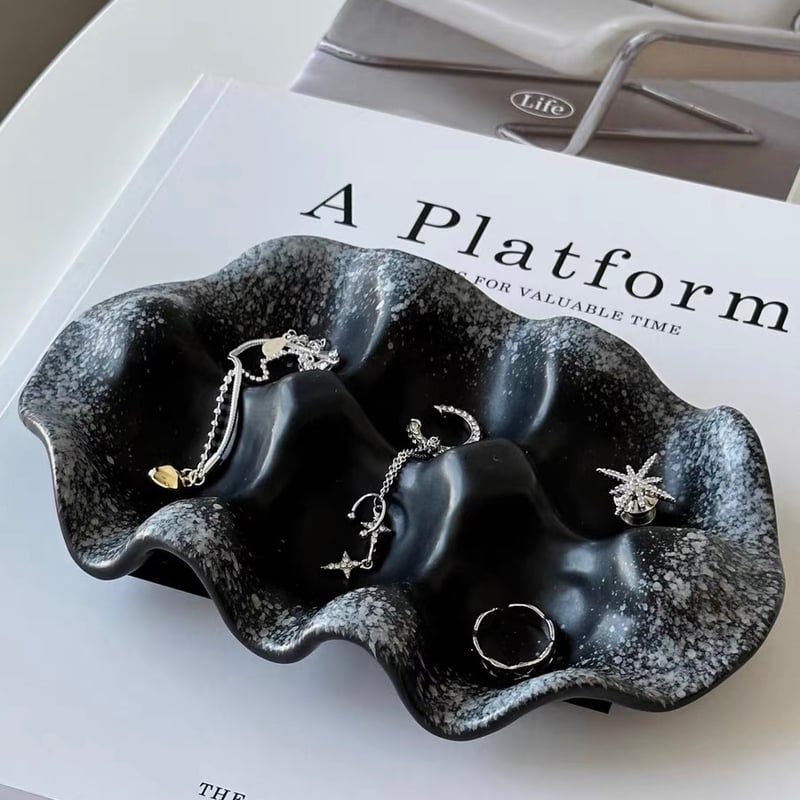 ⭐️ジュエリートレイ リングディッシュ セラミック 小物入れ 黒 Amazon.co.jp: セラミックジュエリートレイ 小物入れ ディッシュ