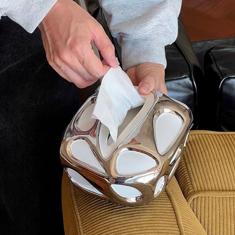 セラミック メタリック シルバー ホワイト ティッシュケース | 70PARK