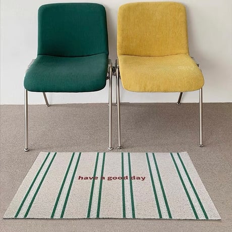#ストライプ柄 メッセージ 玄関 マット 全4色 50×80 泥落とし