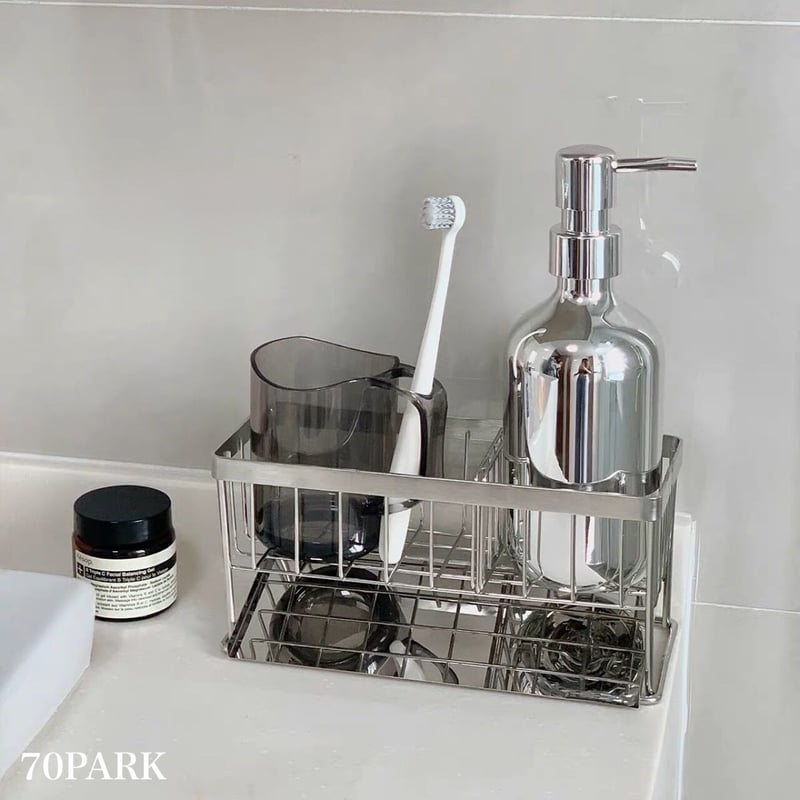 ステンレス バスケット シルバー 水切りカゴ 小物入れ 収納 | 70PARK
