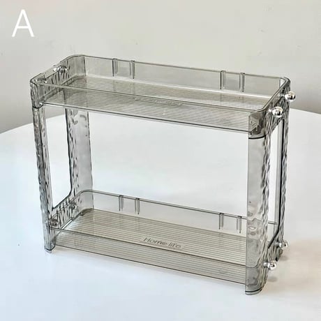 #軽量 クリア 2段 コスメ 収納 ラック 全2色
