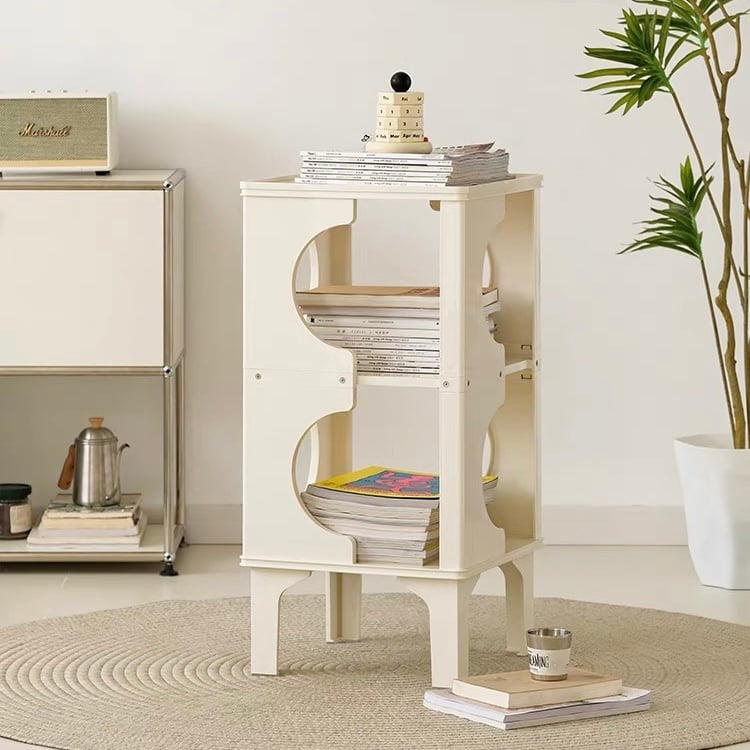 脚付き カーブ 三段 収納 ディスプレイ ラック サイドテーブル | 70PARK