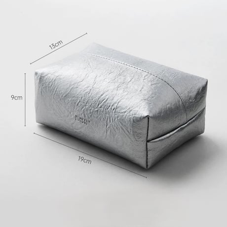 #フェイクレザー シンプル ティッシュケース 全2色