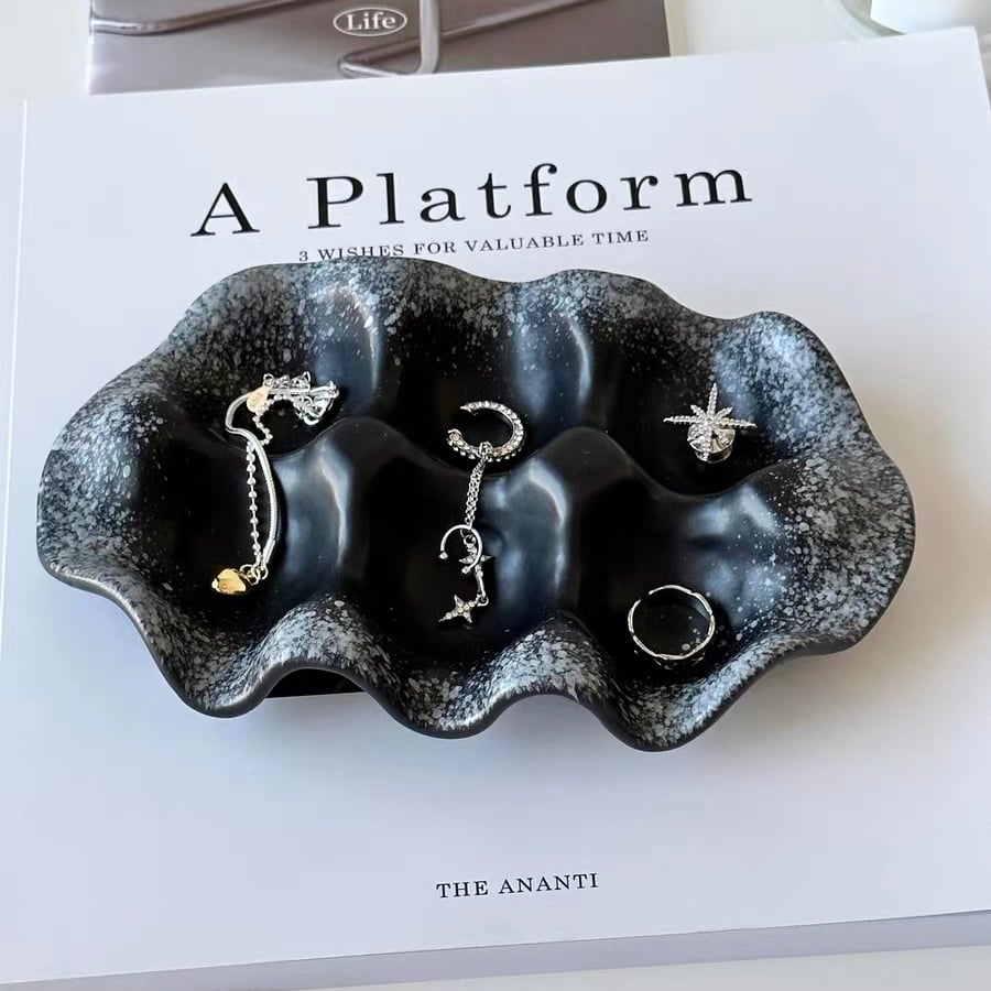 立体 ウエーブ セラミック アクセサリートレイ 全2色 収納 | 70PARK