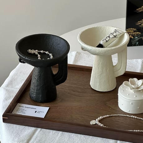 #セラミック カップ スタンド アクセサリー トレイ 全2色 アロマ 小物置き