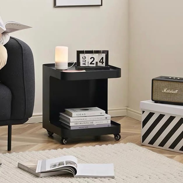 キャスター付 コの字 収納 サイドテーブル 全3色 ワゴン | 70PARK