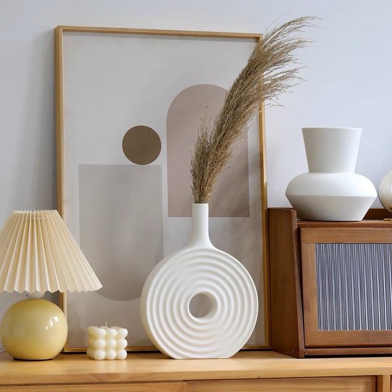 ドーナツ型 セラミック フラワーベース 花瓶 全2色 | 70PARK