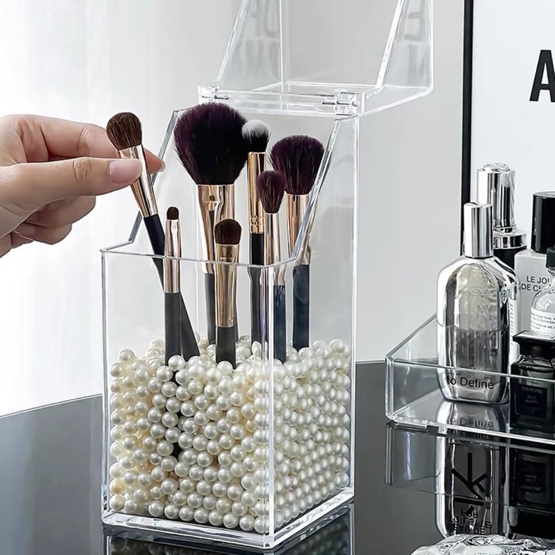 クリアカラー パール付き ブラシスタンド 全2色 収納 ボックス | 70PARK
